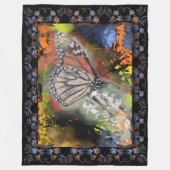 蝶抽象芸術 フリースブランケット (正面)