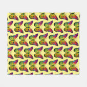 蝶抽象芸術 フリースブランケット (正面(横))