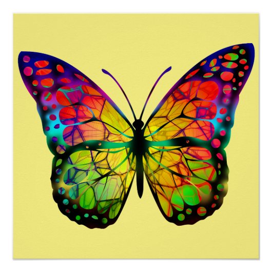 蝶抽象芸術 ポスター (正面)