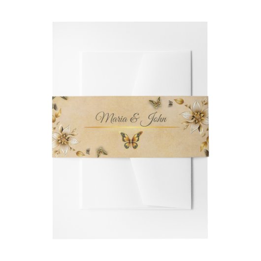 蝶招待状用帯 招待状ベリーバンド (正面例)