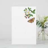 蝶文房具が付いているクロミキイチゴ 便箋 (スタンド正面)