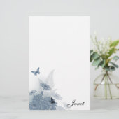 蝶文房具との青デイジー 便箋 (スタンド正面)