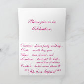 蝶日の出の数々の使用招待状 招待状 (内部)