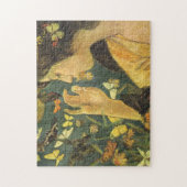 蝶日本のの美しい若い女性 ジグソーパズル (縦)