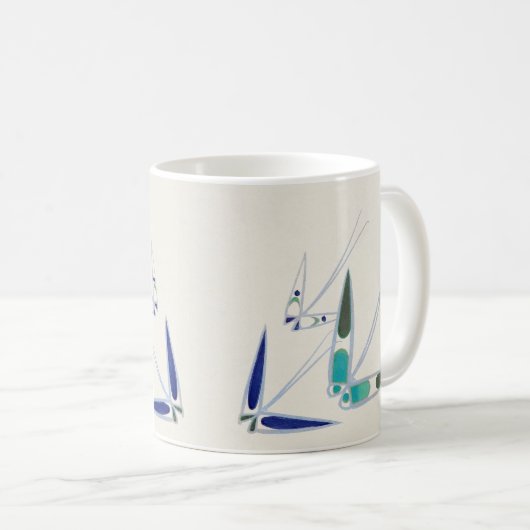 蝶日本のイラストレーション コーヒーマグカップ (正面右)