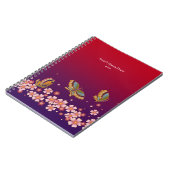 蝶日本の桜の花パーソナライズされた ノートブック (左側)