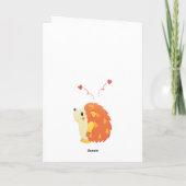 蝶晴れた日のかわいい愛ハリネズミ シーズンカード (裏面)