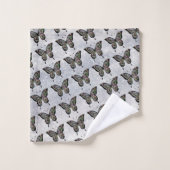 蝶柄銀タオルセット バスタオルセット (ウォッシュタオル)