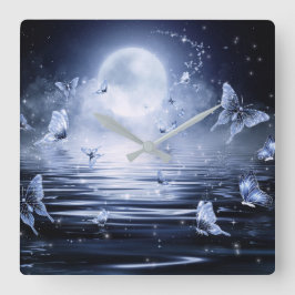 蝶柱時計 スクエア壁時計