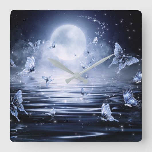 蝶柱時計 スクエア壁時計 (正面)