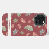 蝶模様のかわいいカスタムInspirivity iPhoneケース (裏面横)