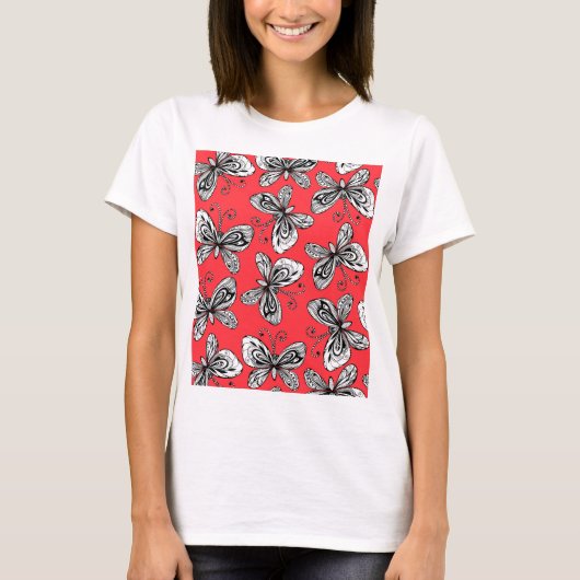 蝶模様 Tシャツ (正面)