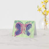 蝶水彩画のメッセージカード カード (黄色い花)