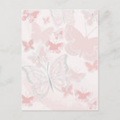 蝶水彩画を飛ばしているピンクの蝶 ポストカード (正面)