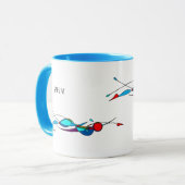 蝶水泳ラインおよび色 マグカップ (正面左)