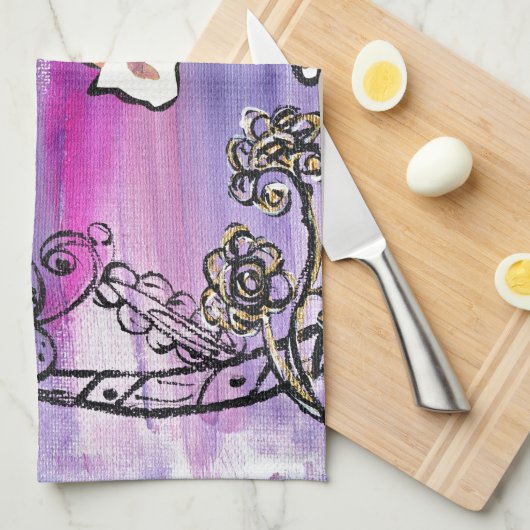 蝶猫 キッチンタオル (四つ折り)