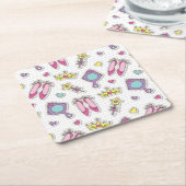 蝶王女パターン スクエアペーパーコースター (アングル)