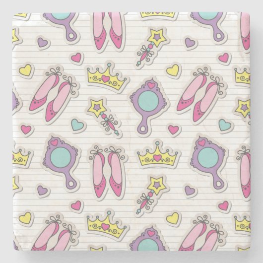 蝶王女パターン ストーンコースター (正面)