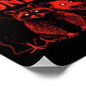 蝶番の付いていないラクーン猫は怖いハトを出す ポスター (角)