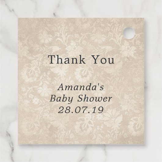 蝶白熱［赤熱］光を放つ妖精の赤ちゃんシャワー フェイバータグ (裏面)