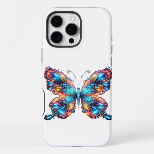 蝶白熱［赤熱］光を放つ iPhoneケース (裏面)