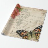蝶短命なもののDecoupageの紙 ラッピングペーパー (アンロールド)