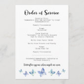 蝶祝の葬儀プログラム プログラム (裏面)