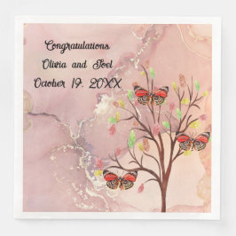 蝶秋の結婚式用ナプキンデザイン