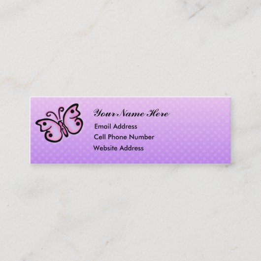 蝶精神の細いプロフィールカード スキニー名刺 (正面)