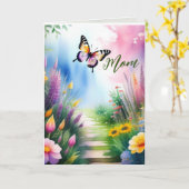 蝶素朴水色マザーズデイカード カード (黄色い花)