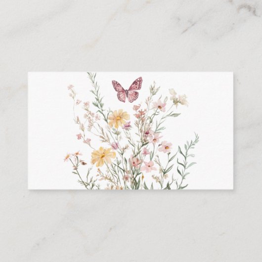 蝶素朴赤ちゃんシャワーブックリクエスト エンクロージャーカード (裏面)