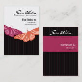 蝶細い縦縞のプロ芸術家のウェブサイトの開発者 名刺 (正面/裏面)