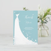 蝶結婚のドレスブライダルシャワーありがとう 招待状 (スタンド正面)