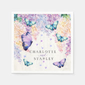 蝶結婚のナプキン スタンダードカクテルナプキン (正面)