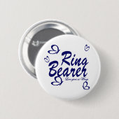 蝶結婚のリングや輪 缶バッジ (正面&裏面)