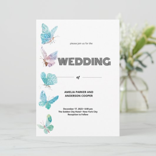 蝶結婚虫 招待状 (スタンド正面)