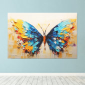 蝶絵を描の一匹 キャンバスプリント (インサイチュ (ウッドフロア))