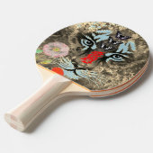 蝶絵を描付きトラカスタムイニシャル 卓球ラケット (正面アングル)