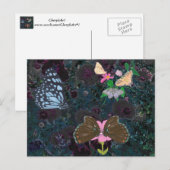 蝶絵を描抽象芸術花はがき ポストカード (正面/裏面)