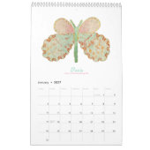 蝶絵を描2025垂直カレンダー カレンダー (1月 2027)