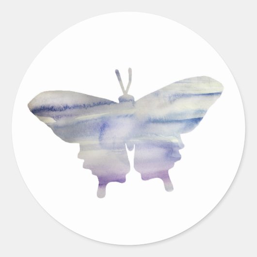 蝶絵画虫の刺し ラウンドシール (正面)