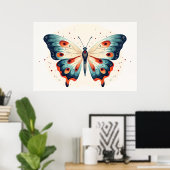 蝶絵画虫 ポスター (ホームオフィス)