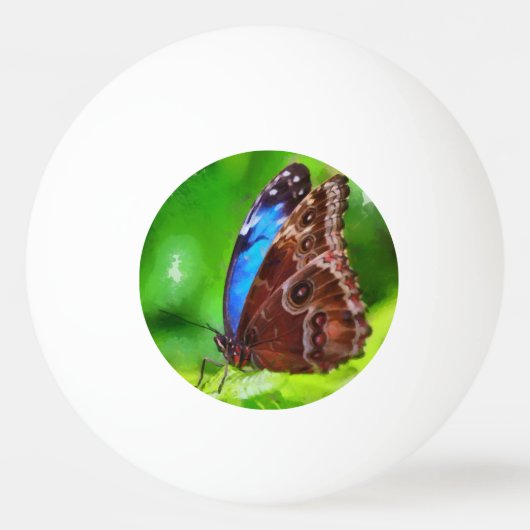 蝶絵画虫 卓球ボール (裏面)