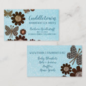 蝶編み物針ヤーンの名刺 名刺 (正面/裏面)