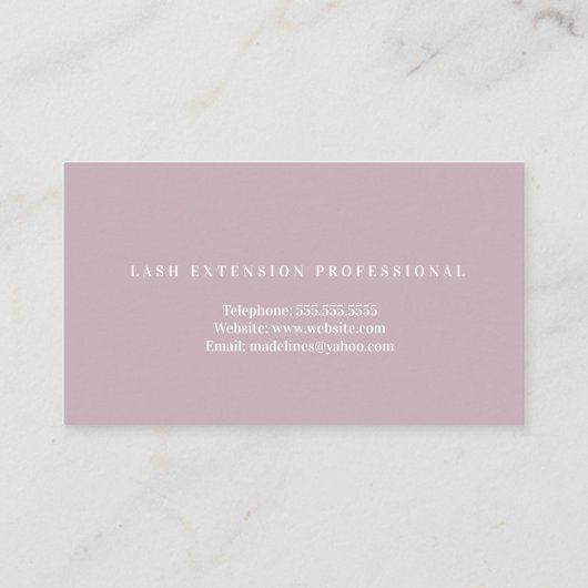 蝶美しいまつげサロン 名刺 (裏面)