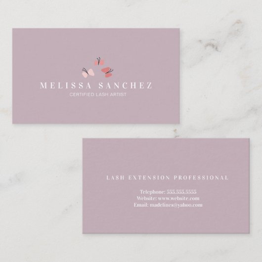 蝶美しいまつげサロン 名刺 (正面/裏面)