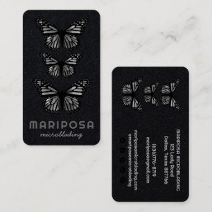 蝶美しいエステティシャンサロン白黒 名刺