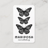 蝶美しいエステティシャンサロンQRコードBW 名刺 (正面)