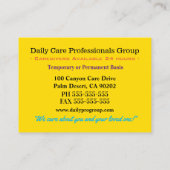 蝶美しい信頼できる介護者 名刺 (裏面)