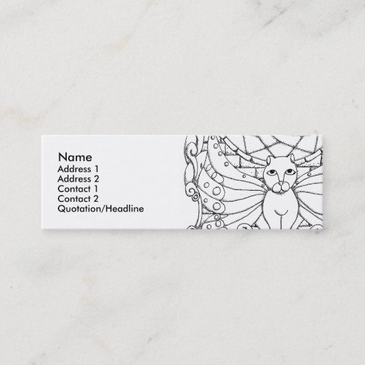 蝶翼を持つ妖精猫 スキニー名刺 (正面)